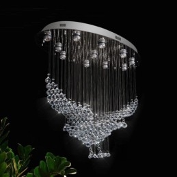Moderný súčasný luster Závesné svietidlo na zapustenú montáž Crystal Rain Drop Light