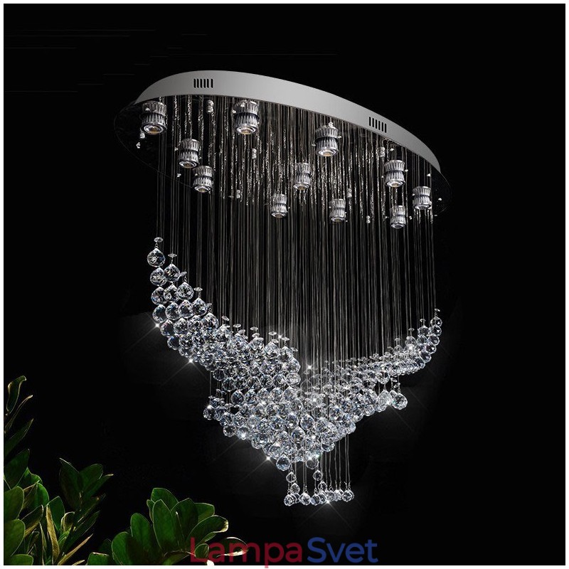 Moderný súčasný luster Závesné svietidlo na zapustenú montáž Crystal Rain Drop Light