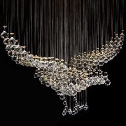 Moderný súčasný luster Závesné svietidlo na zapustenú montáž Crystal Rain Drop Light