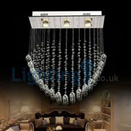 Moderný súčasný luster Závesné svietidlo na zapustenú montáž Crystal Rain Drop Light