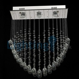 Moderný súčasný luster Závesné svietidlo na zapustenú montáž Crystal Rain Drop Light
