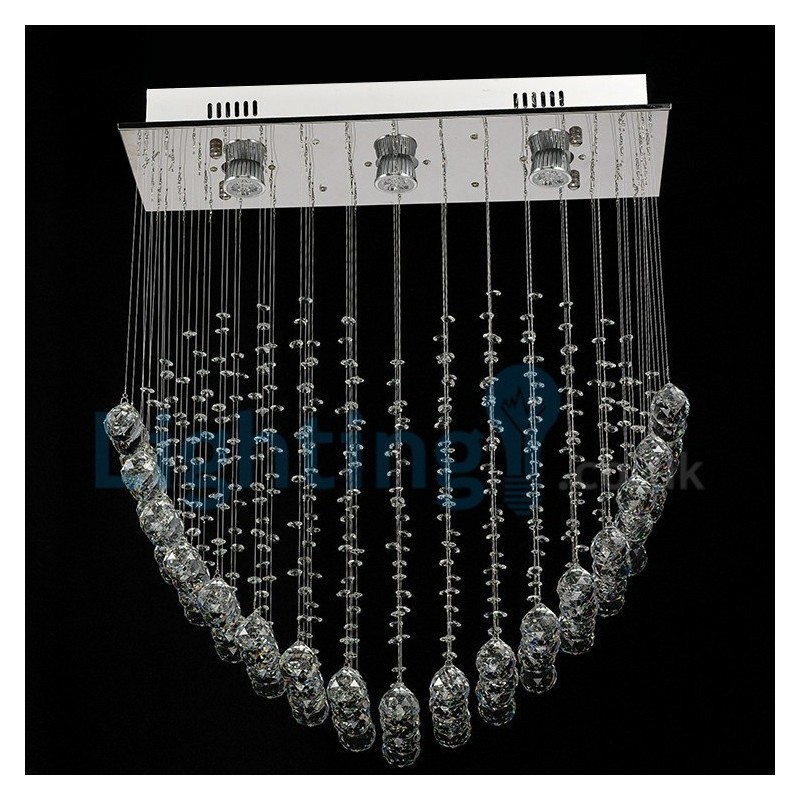 Moderný súčasný luster Závesné svietidlo na zapustenú montáž Crystal Rain Drop Light