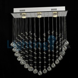 Moderný súčasný luster Závesné svietidlo na zapustenú montáž Crystal Rain Drop Light