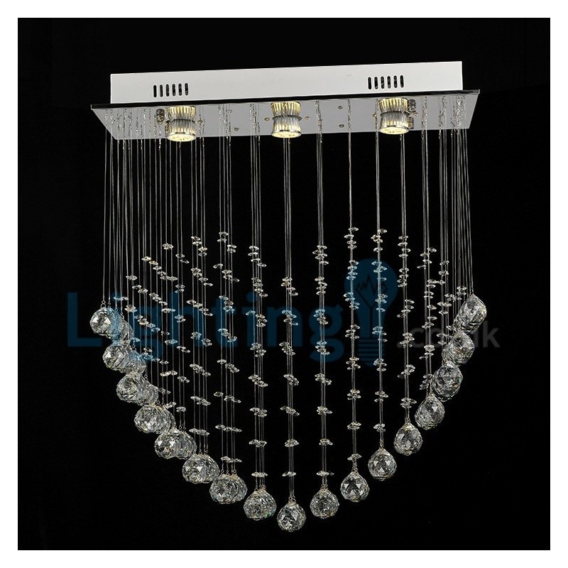 Moderný súčasný luster Závesné svietidlo na zapustenú montáž Crystal Rain Drop Light
