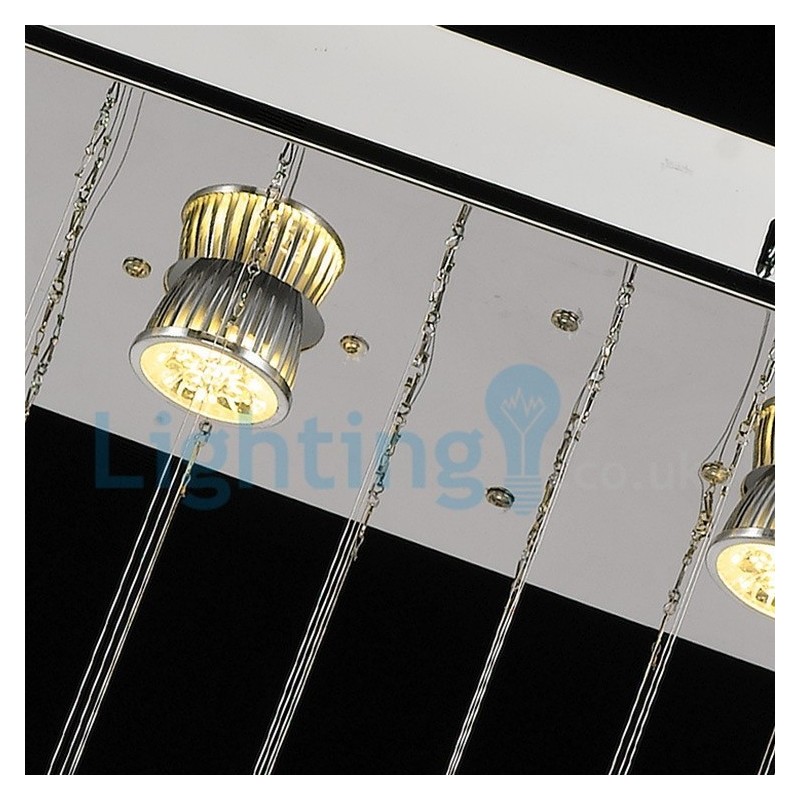 Moderný súčasný luster Závesné svietidlo na zapustenú montáž Crystal Rain Drop Light