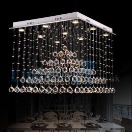 Moderný súčasný luster Závesné svietidlo na zapustenú montáž Crystal Rain Drop Light