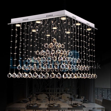 Moderný súčasný luster Závesné svietidlo na zapustenú montáž Crystal Rain Drop Light Moderný súčasný luster Závesné svietidlo na zapustenú montáž Crystal Rain Drop Light