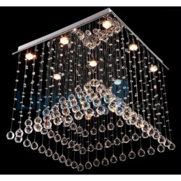 Moderný súčasný luster Závesné svietidlo na zapustenú montáž Crystal Rain Drop Light