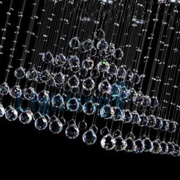 Moderný súčasný luster Závesné svietidlo na zapustenú montáž Crystal Rain Drop Light