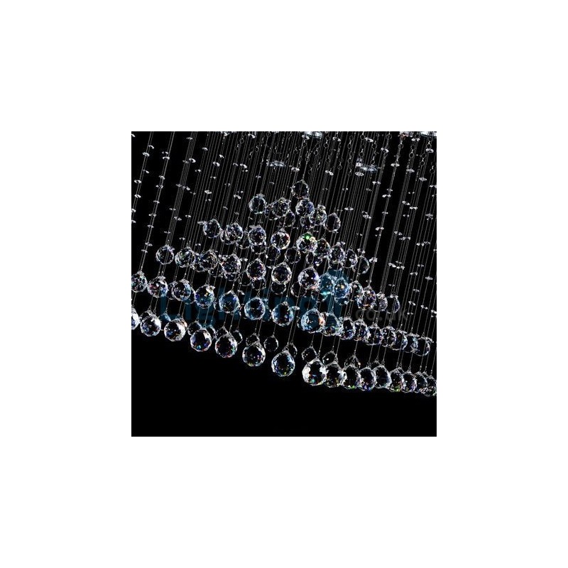 Moderný súčasný luster Závesné svietidlo na zapustenú montáž Crystal Rain Drop Light