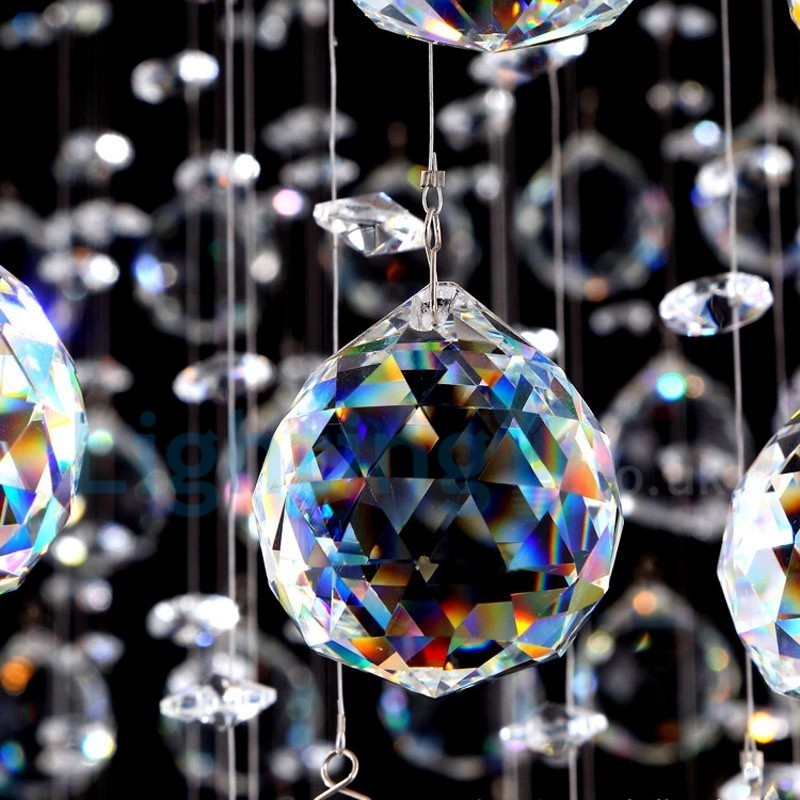 Moderný súčasný luster Závesné svietidlo na zapustenú montáž Crystal Rain Drop Light