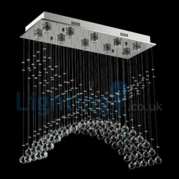 Moderný súčasný luster Závesné svietidlo na zapustenú montáž Crystal Rain Drop Light