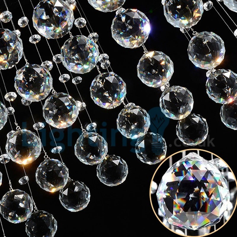 Moderný súčasný luster Závesné svietidlo na zapustenú montáž Crystal Rain Drop Light