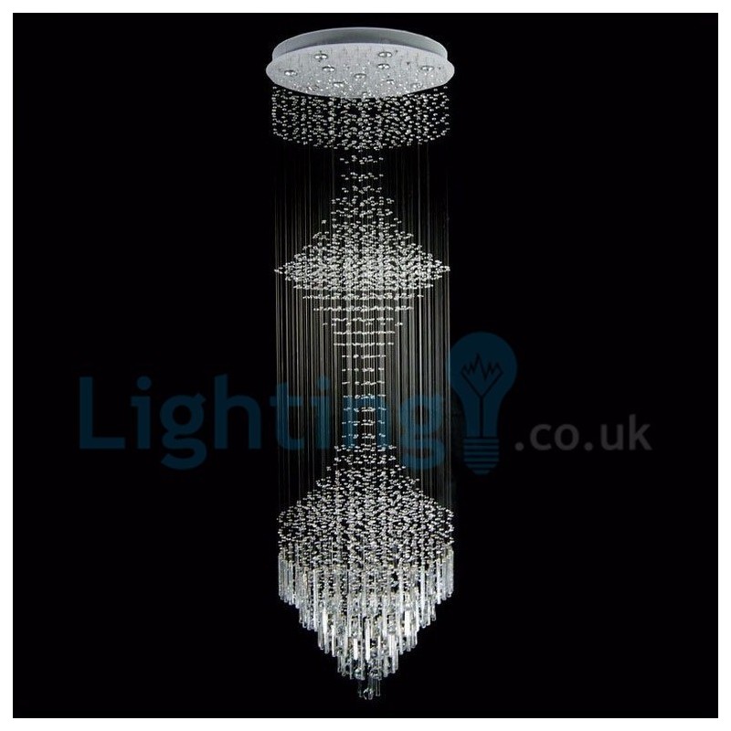 Moderný súčasný luster Závesné svietidlo na zapustenú montáž Crystal Rain Drop Light