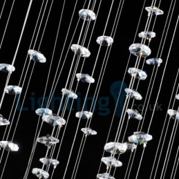 Moderný súčasný luster Závesné svietidlo na zapustenú montáž Crystal Rain Drop Light