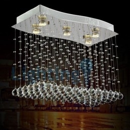 Moderný súčasný luster Závesné svietidlo na zapustenú montáž Crystal Rain Drop Light