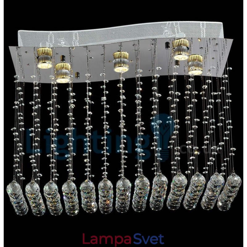 Moderný súčasný luster Závesné svietidlo na zapustenú montáž Crystal Rain Drop Light