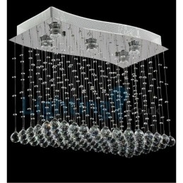 Moderný súčasný luster Závesné svietidlo na zapustenú montáž Crystal Rain Drop Light