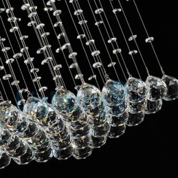 Moderný súčasný luster Závesné svietidlo na zapustenú montáž Crystal Rain Drop Light