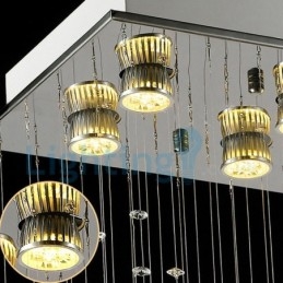 Moderný súčasný luster Závesné svietidlo na zapustenú montáž Crystal Rain Drop Light