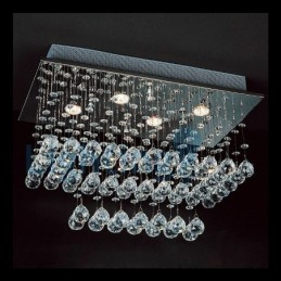 Moderný súčasný luster Závesné svietidlo na zapustenú montáž Crystal Rain Drop Light