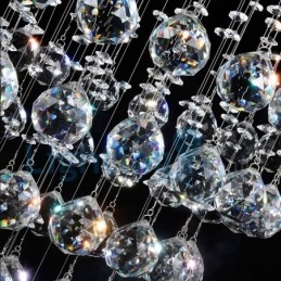 Moderný súčasný luster Závesné svietidlo na zapustenú montáž Crystal Rain Drop Light