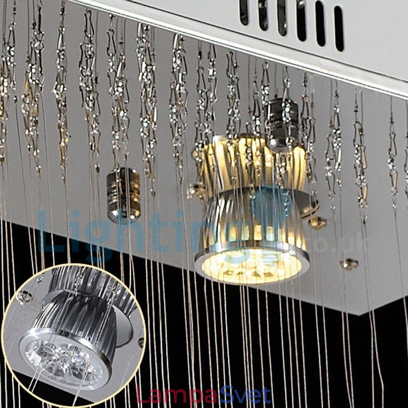 Moderný súčasný luster Závesné svietidlo na zapustenú montáž Crystal Rain Drop Light