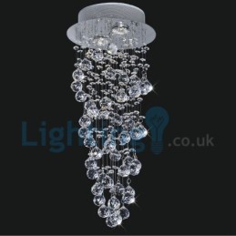 Moderný súčasný luster Závesné svietidlo na zapustenú montáž Crystal Rain Drop Light