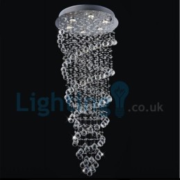 Moderný súčasný luster Závesné svietidlo na zapustenú montáž Crystal Rain Drop Light