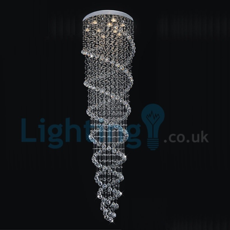 Moderný súčasný luster Závesné svietidlo na zapustenú montáž Crystal Rain Drop Light