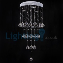 Moderný súčasný luster Závesné svietidlo na zapustenú montáž Crystal Rain Drop Light