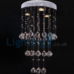 Moderný súčasný luster Závesné svietidlo na zapustenú montáž Crystal Rain Drop Light