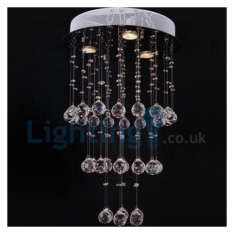 Moderný súčasný luster Závesné svietidlo na zapustenú montáž Crystal Rain Drop Light