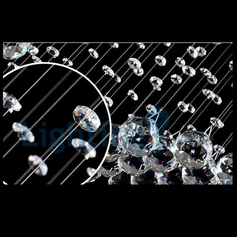 Moderný súčasný luster Závesné svietidlo na zapustenú montáž Crystal Rain Drop Light