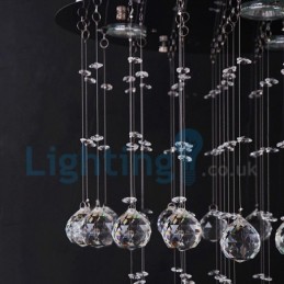 Moderný súčasný luster Závesné svietidlo na zapustenú montáž Crystal Rain Drop Light