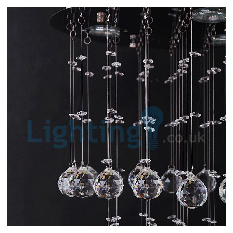 Moderný súčasný luster Závesné svietidlo na zapustenú montáž Crystal Rain Drop Light