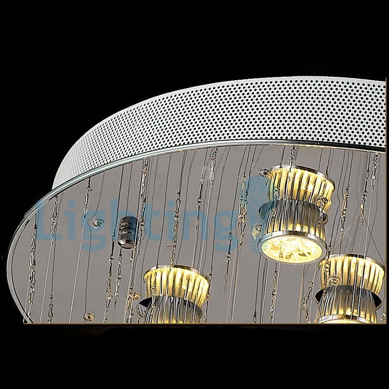 Moderný súčasný luster Závesné svietidlo na zapustenú montáž Crystal Rain Drop Light