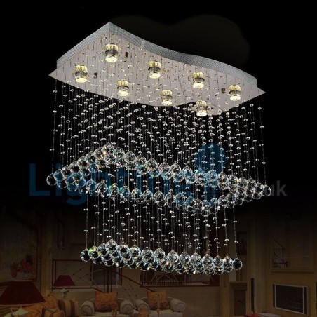 Moderný súčasný luster Závesné svietidlo na zapustenú montáž Crystal Rain Drop Light Moderný súčasný luster Závesné svietidlo na zapustenú montáž Crystal Rain Drop Light