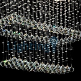Moderný súčasný luster Závesné svietidlo na zapustenú montáž Crystal Rain Drop Light