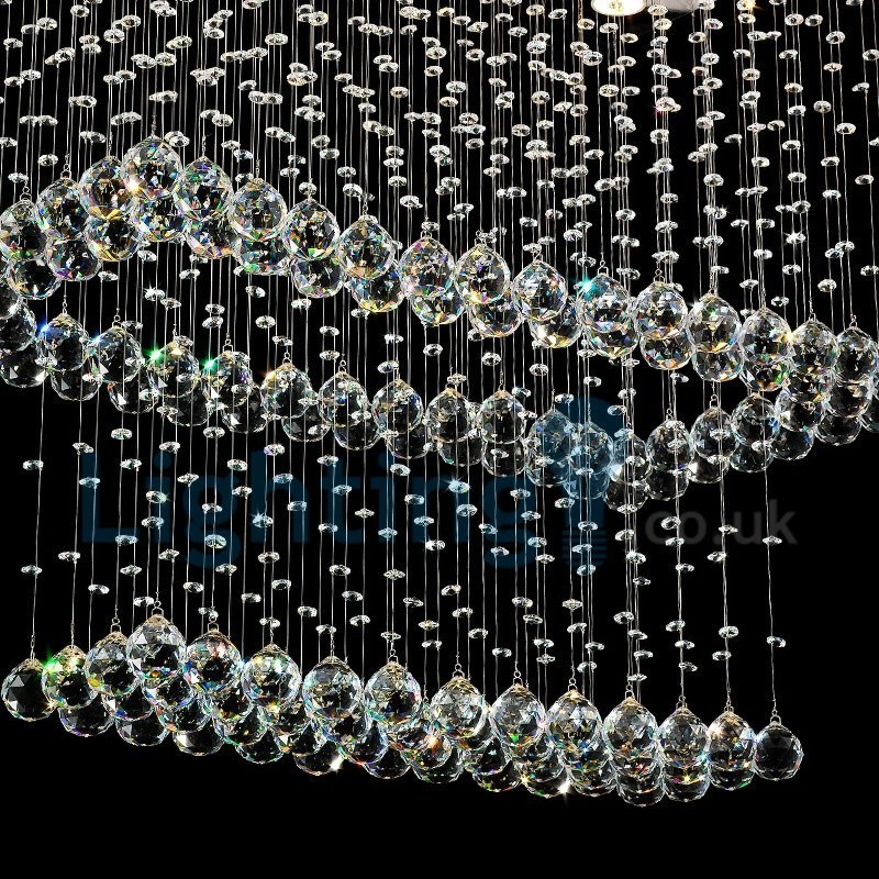 Moderný súčasný luster Závesné svietidlo na zapustenú montáž Crystal Rain Drop Light