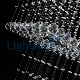 Moderný súčasný luster Závesné svietidlo na zapustenú montáž Crystal Rain Drop Light