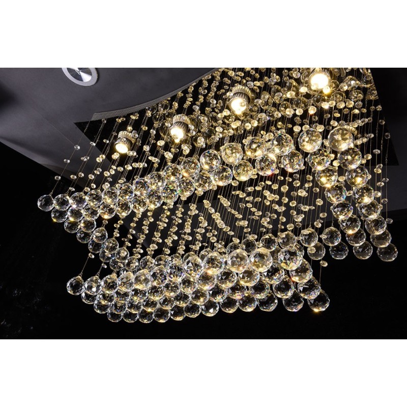 Moderný súčasný luster Závesné svietidlo na zapustenú montáž Crystal Rain Drop Light