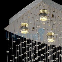Moderný súčasný luster Závesné svietidlo na zapustenú montáž Crystal Rain Drop Light