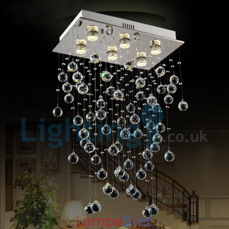 Moderný súčasný luster Závesné svietidlo na zapustenú montáž Crystal Rain Drop Light Moderný súčasný luster Závesné svietidlo na zapustenú montáž Crystal Rain Drop Light