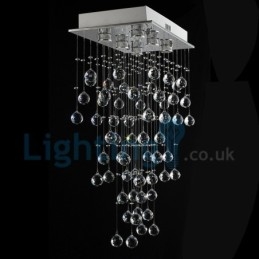 Moderný súčasný luster Závesné svietidlo na zapustenú montáž Crystal Rain Drop Light
