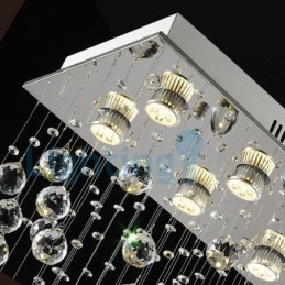 Moderný súčasný luster Závesné svietidlo na zapustenú montáž Crystal Rain Drop Light