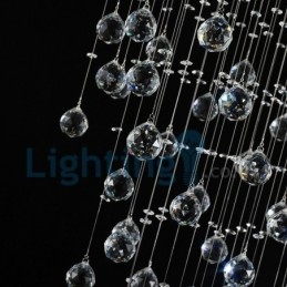 Moderný súčasný luster Závesné svietidlo na zapustenú montáž Crystal Rain Drop Light