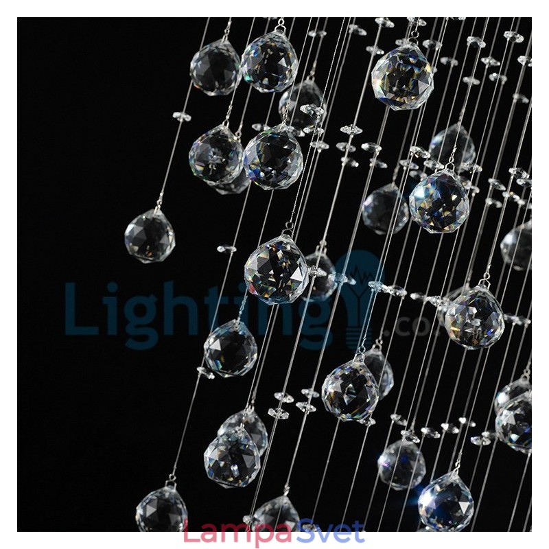 Moderný súčasný luster Závesné svietidlo na zapustenú montáž Crystal Rain Drop Light