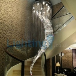 Moderný súčasný luster Závesné svietidlo na zapustenú montáž Crystal Rain Drop Light