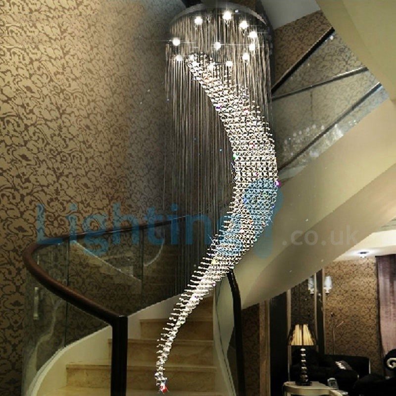 Moderný súčasný luster Závesné svietidlo na zapustenú montáž Crystal Rain Drop Light